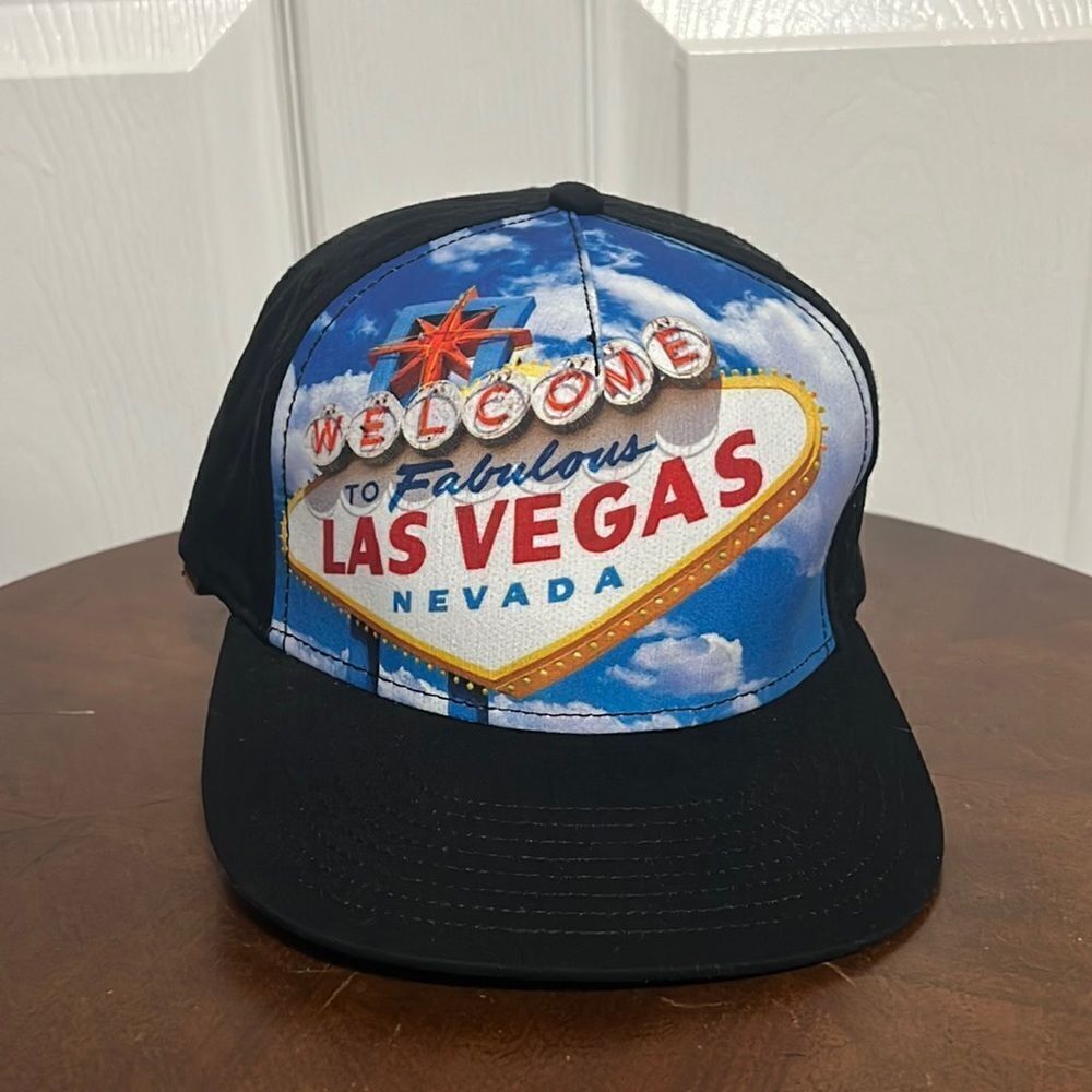 🔥 Vintage WELCOME TO LAS VEGAS Trucker Snapback Flat Bill Hat - NEW Never Worn
